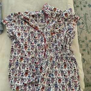 Roller Rabbit Texas cowboy Monkey Print Pajama set